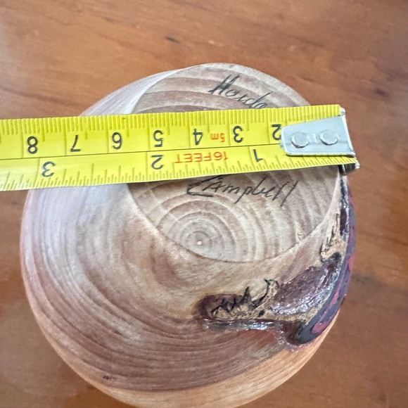 Hand Carved Duck Wood Vase Pacific Northwest Native American Art Signed Campbell - Picture 4 of 10